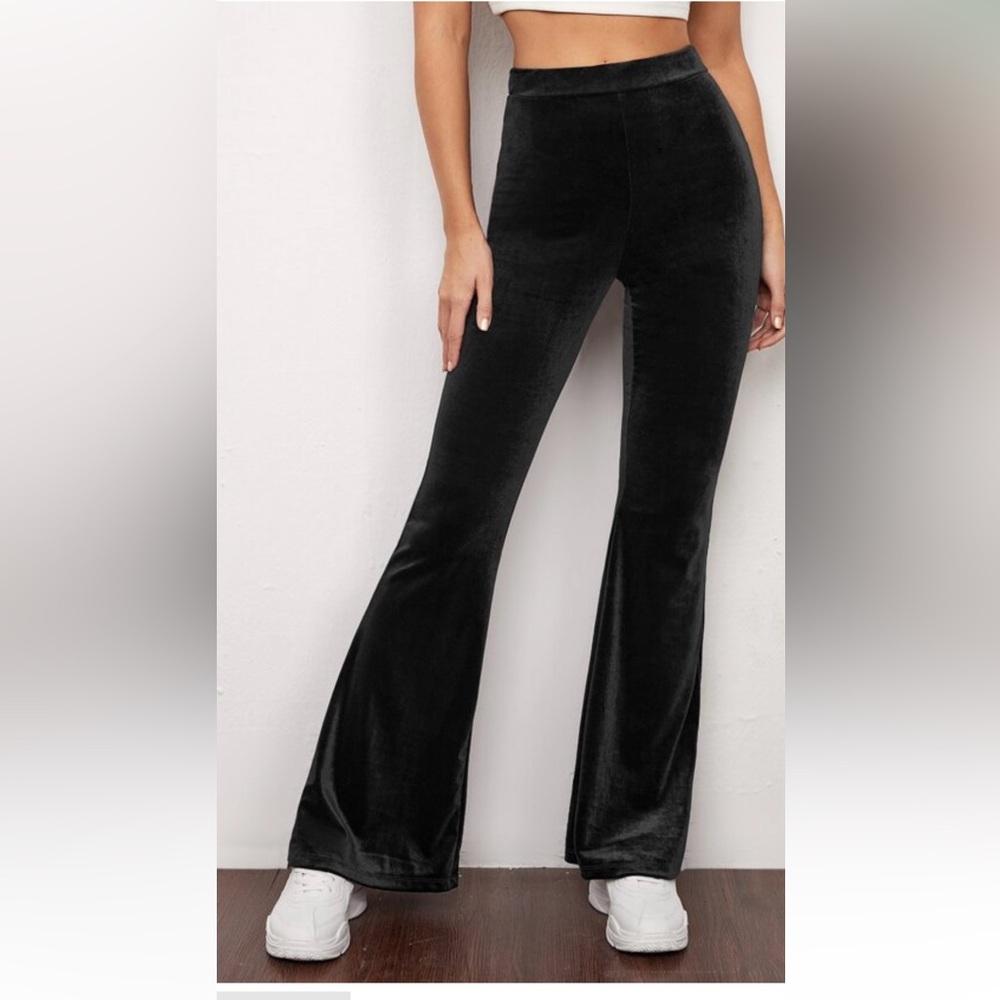 velvet bell bottom pants